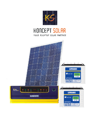 1KW Off Grid Luminous Solar Inverter with Battery and Solar Panels with 7-10 Hours of Battery back up