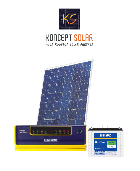 1100VA Off Grid Luminous Solar Inverter with Battery and Solar Panels