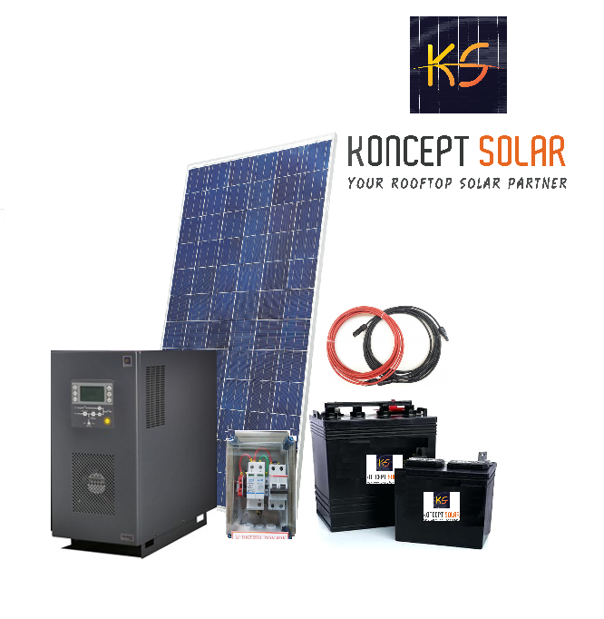Solar Combo with 3-4 Hours of Battery Back up (Off Grid Solar System) for 1BHK House