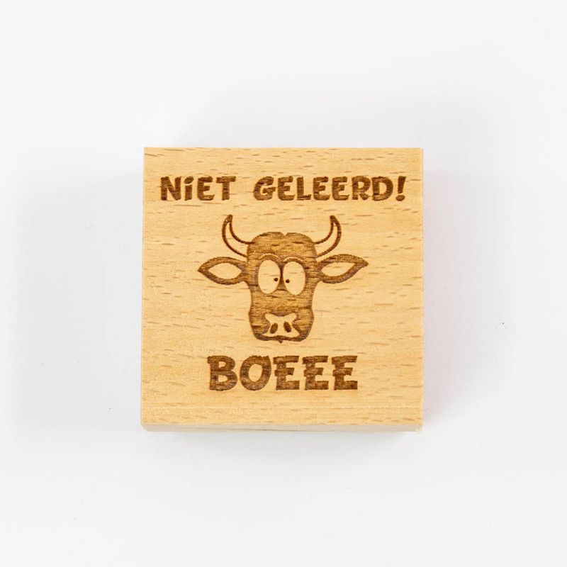NIET GELEERD BOEEE stempel