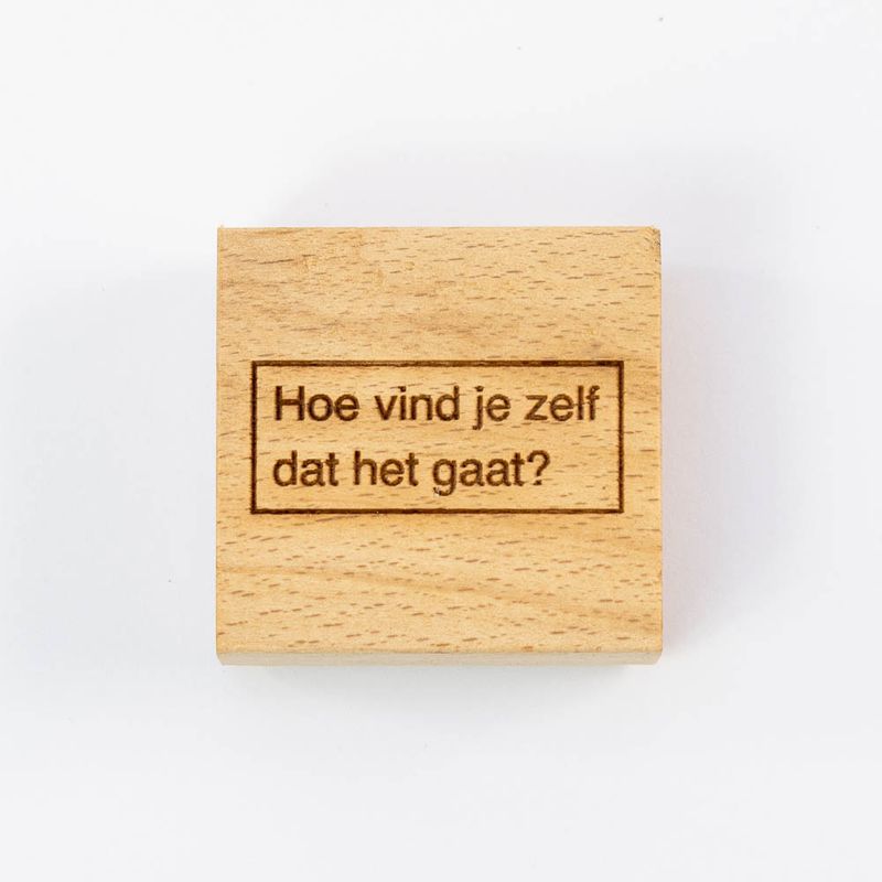 Hoe vind je zelf dat het gaat? stempel