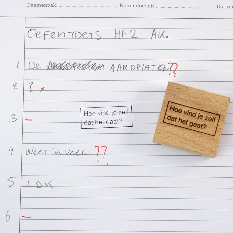 Hoe vind je zelf dat het gaat? stempel