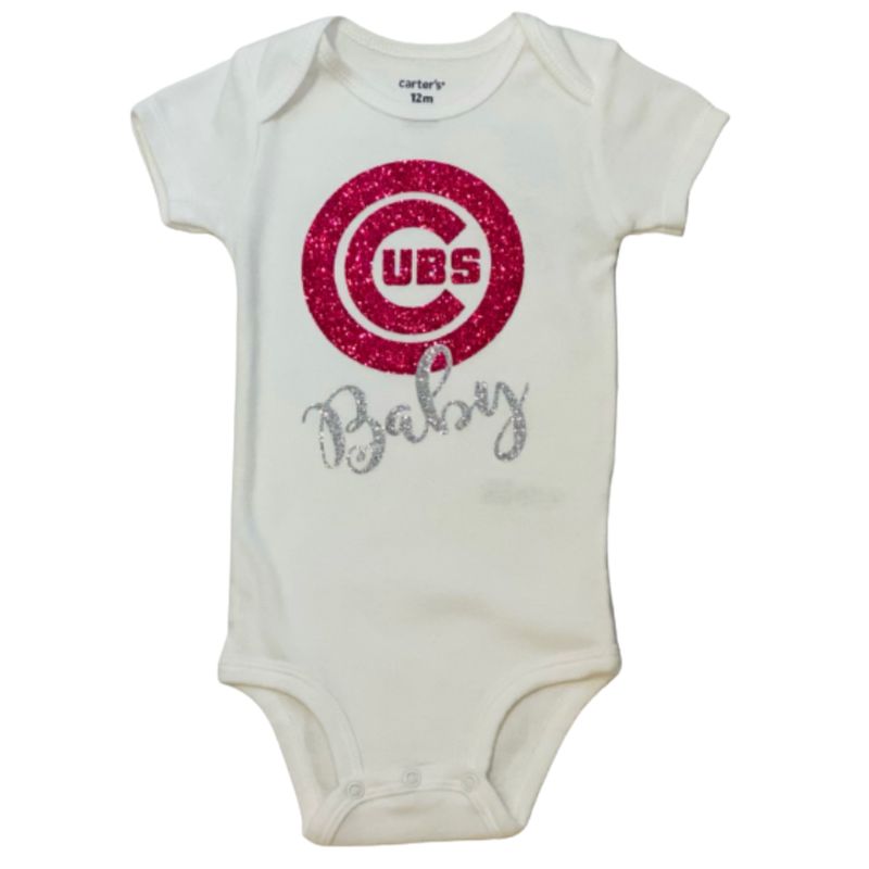Cubs Baby Pink Short Sleeve Onesie