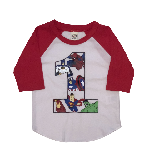 Superhero Birthday Shirt , Size: 1 12 month shirt