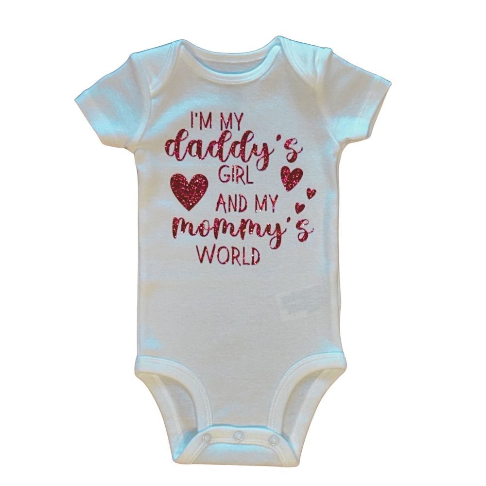 Daddys Girl Mommys World Short Sleeve Onesie Daddys Girl Mommys World Short Sleeve Onesie