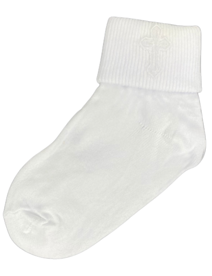 Girls Christening Cross and Lace Socks