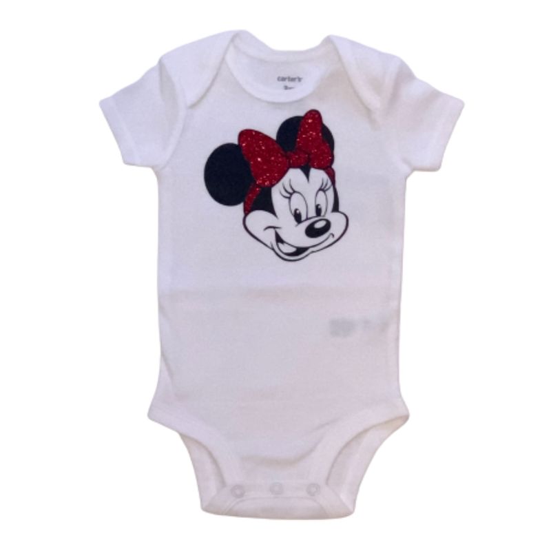 Minnie w/ Red Glitter Bow Onesie 