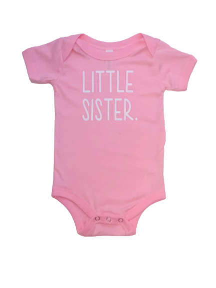 Little Sister Rose Pink Short Sleeve Onesie