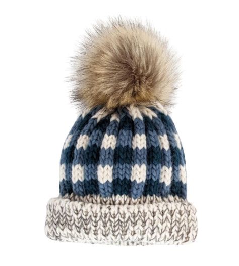 Atlantic Buffalo Check Pom Pom Beanie Hat