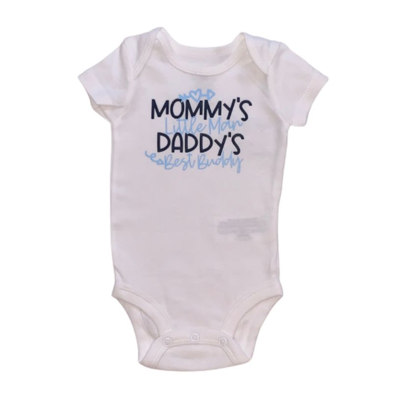 Mommy's Little Man Daddy's Best Buddy Short Sleeve Onesie 