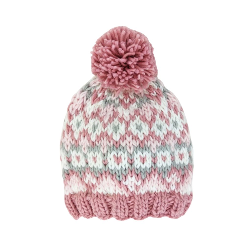 Fairisle Rosy Beanie Hat