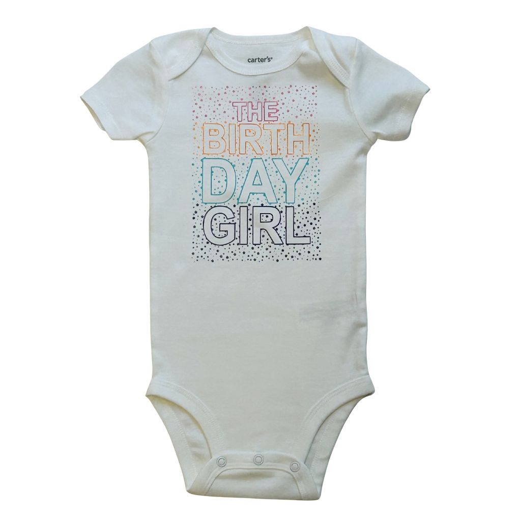 The Birthday Girl Rainbow , Size: 12m Onesie "1"