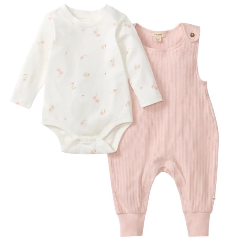 Floral Bodysuit &amp; Jumpsuit Baby Girl Set Win26