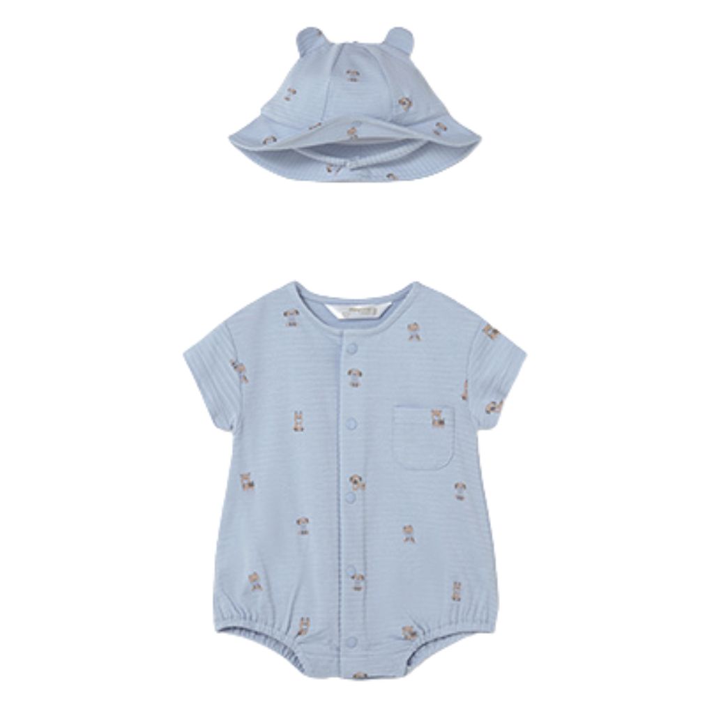 Sky Puppy Romper and Hat