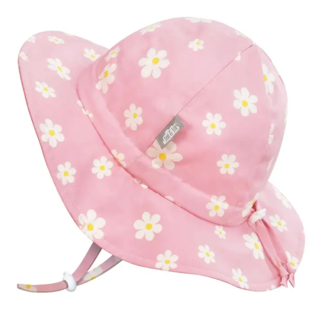 Pink Daisy Cotton Floppy Sun Hat