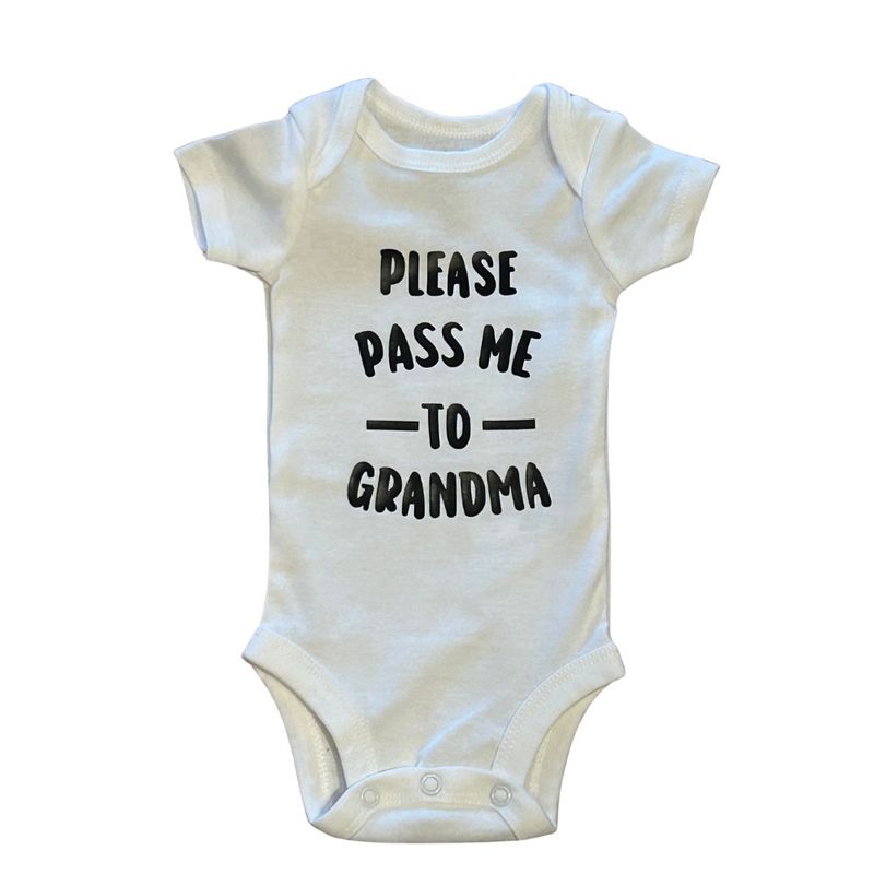Please Pass Me To Grandma Short Sleeve Onesie