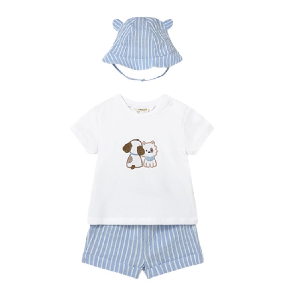 Sky Shorts Set Puppies with Hat Sky Shorts Set Puppies with Hat