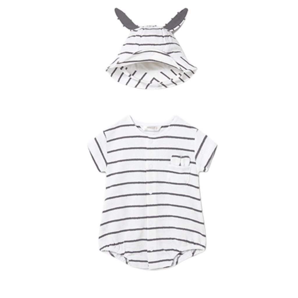 Stipe Romper and Hat