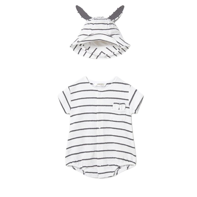 Stipe Romper and Hat