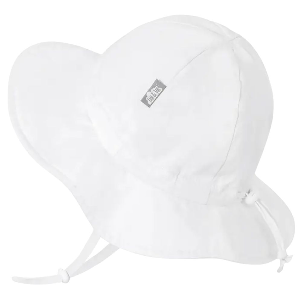 White Cotton Floppy Sun Hat