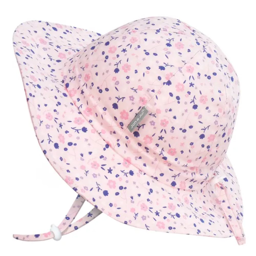 Pink Blossoms Cotton Floppy Hat