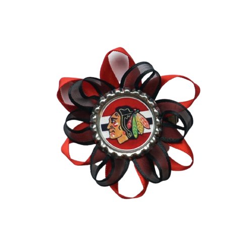 Blackhawks Ribbon Bow