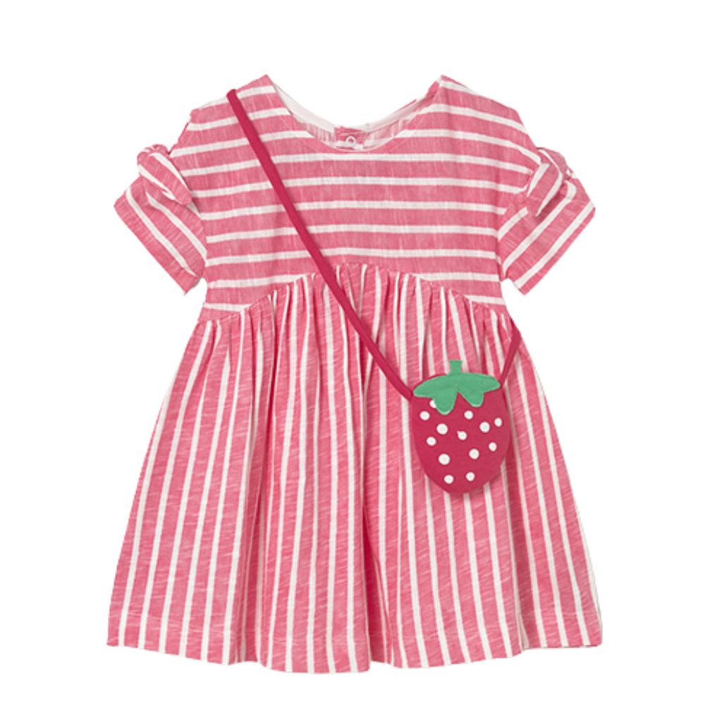 Pink Stripped Strawberry Purse Dress