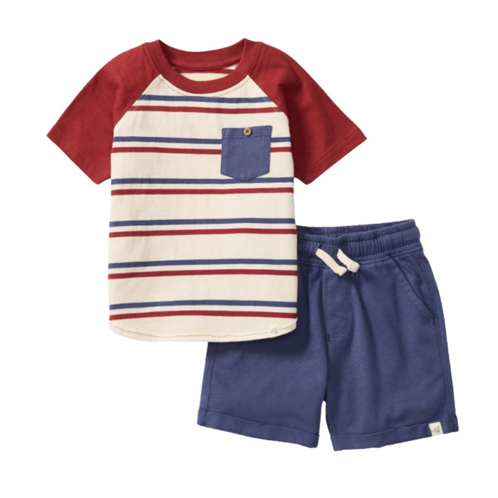 USA Stripe Boy Tee &amp; Shorts Set sum26