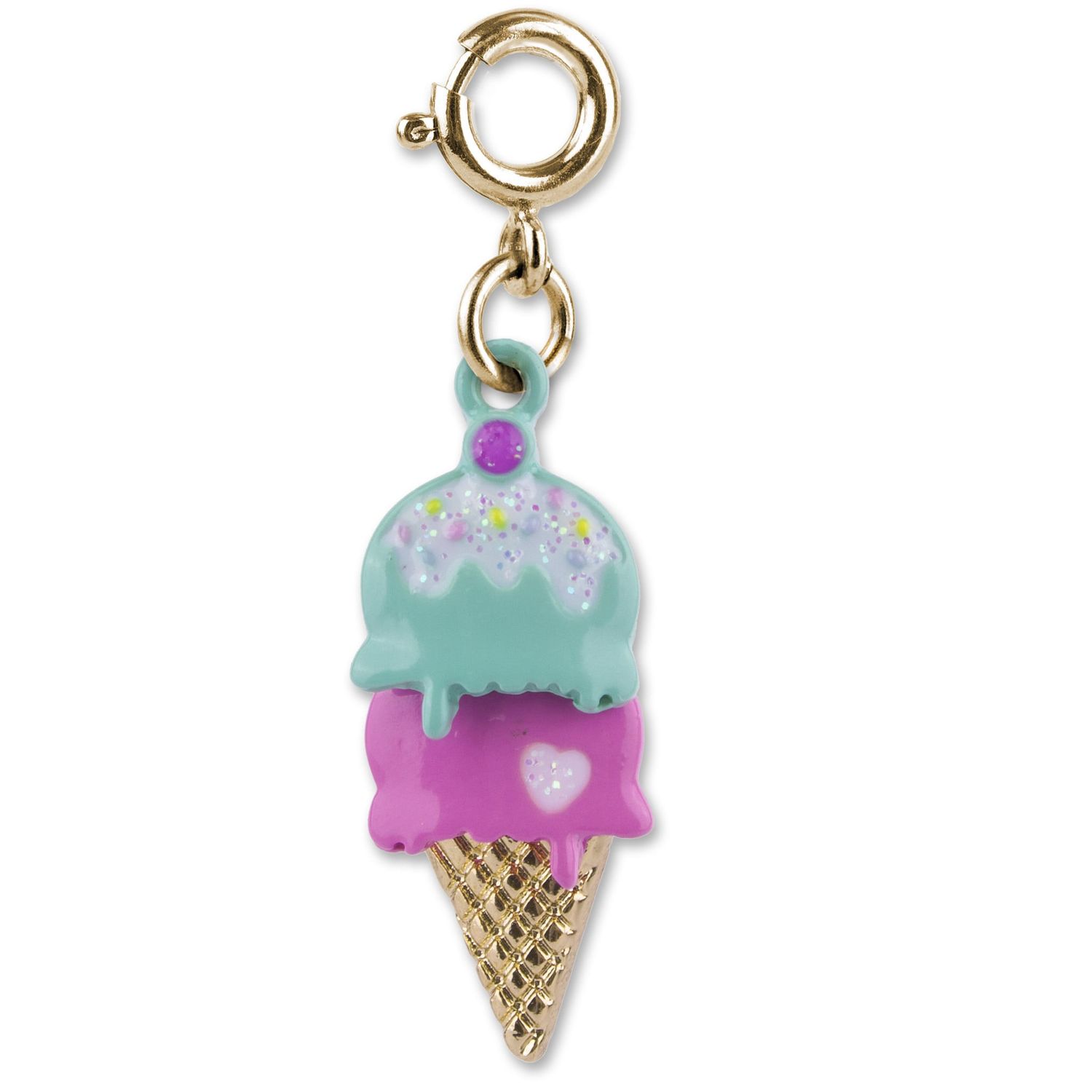 Gold Swivel Ice Cream Cone Charm
