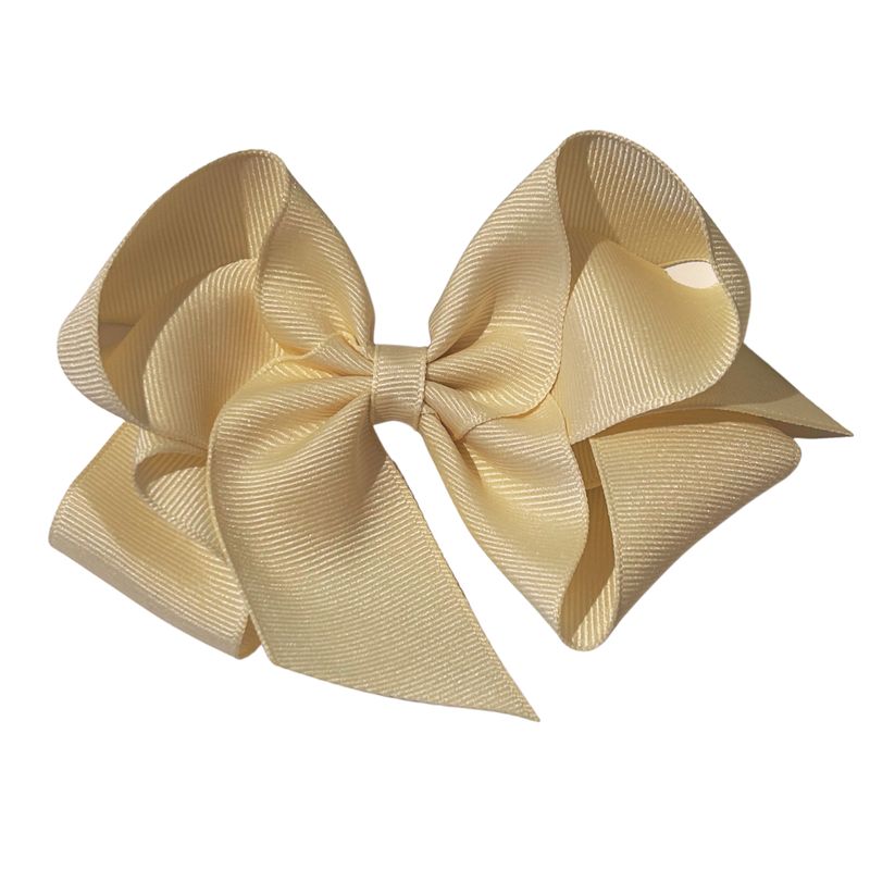 Cream Big (5in) Grosgrain Bow