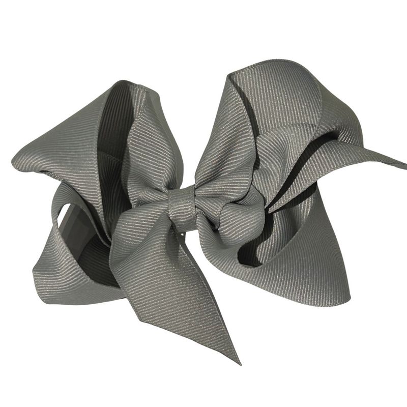 Grey Big (5in) Grosgrain Bow