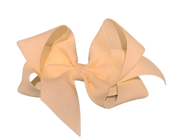 Ivory Big (5in) Diamond Dust Grosgrain