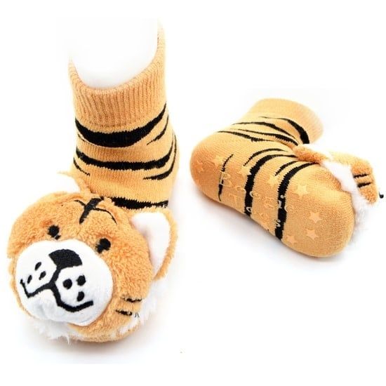 Tiger Rattle Socks 0-12m