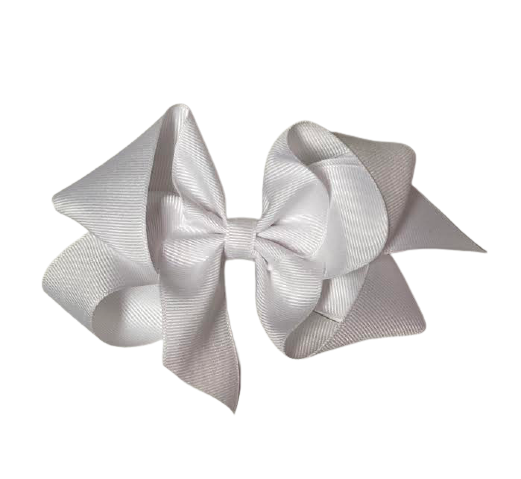 White Big (5in)  Grosgrain Bow