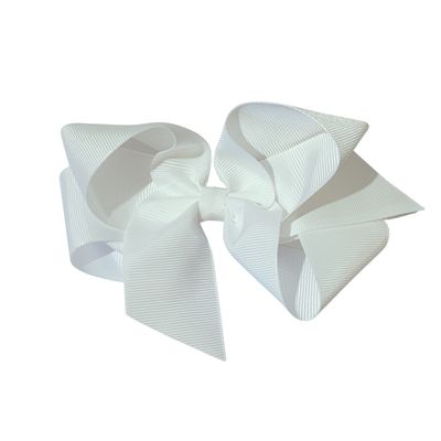 White Big (5in)  Grosgrain Bow