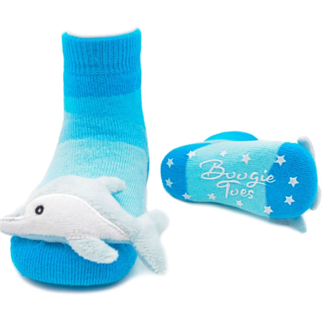 Baby Dolphin Rattle Sock 0-12m