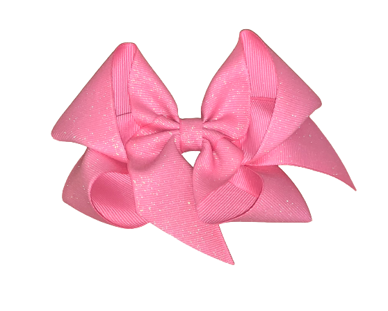 Shocking Pink Big (5in) Big Diamond Dust Grosgrain