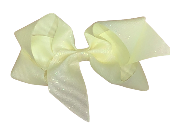 Light Yellow Big (5in) Diamond Dust Grosgrain