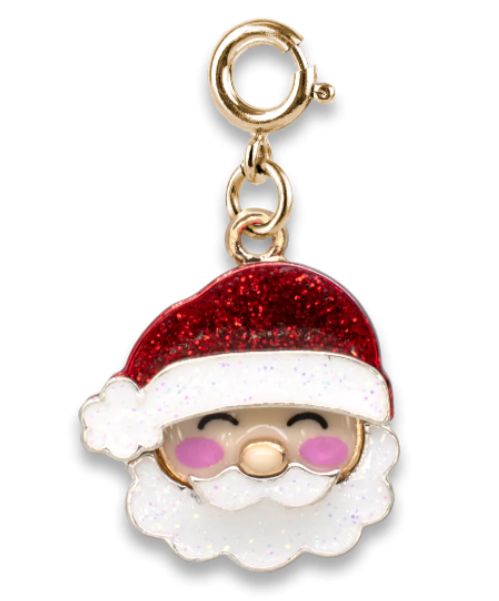 Gold Glitter Santa Charm