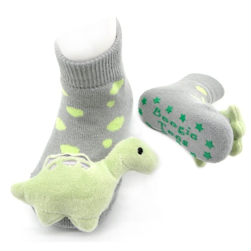 Green Dinosaur Rattle Socks 0-12m