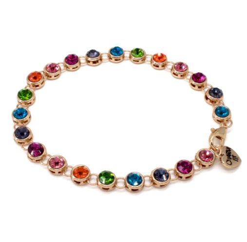 Gold Rainbow Rhinestone Bracelet