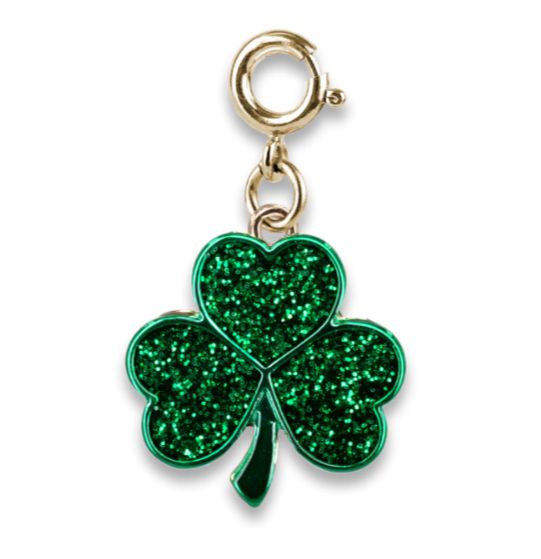 Gold Glitter Shamrock Charm