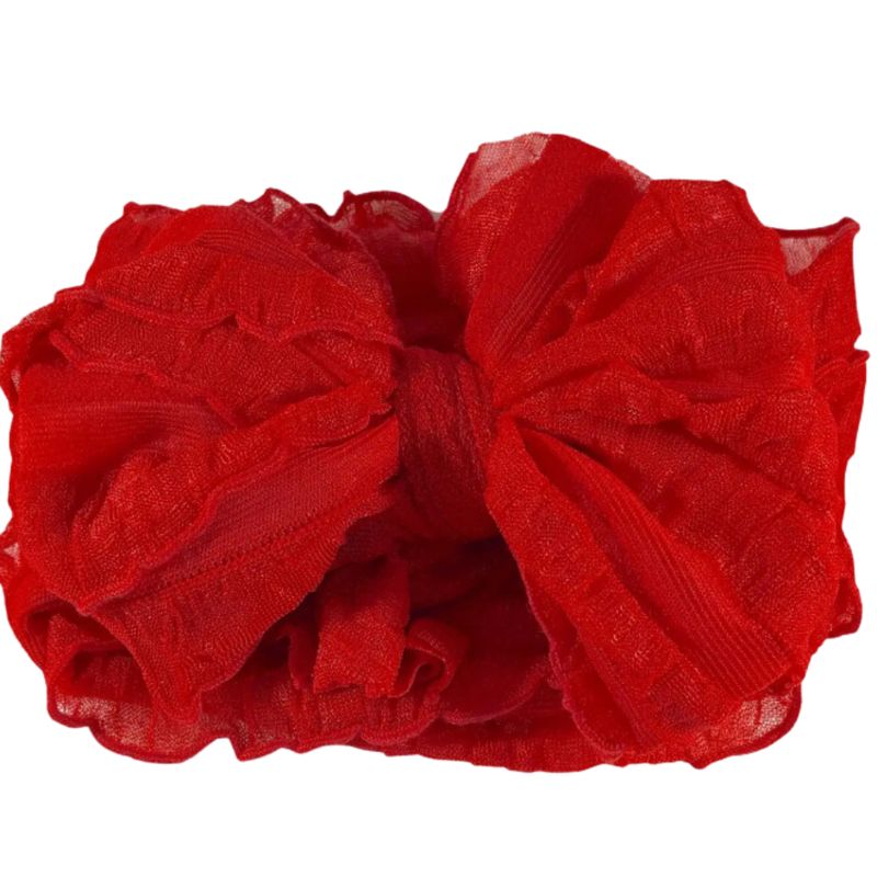 Bright Red Ruffled Headband