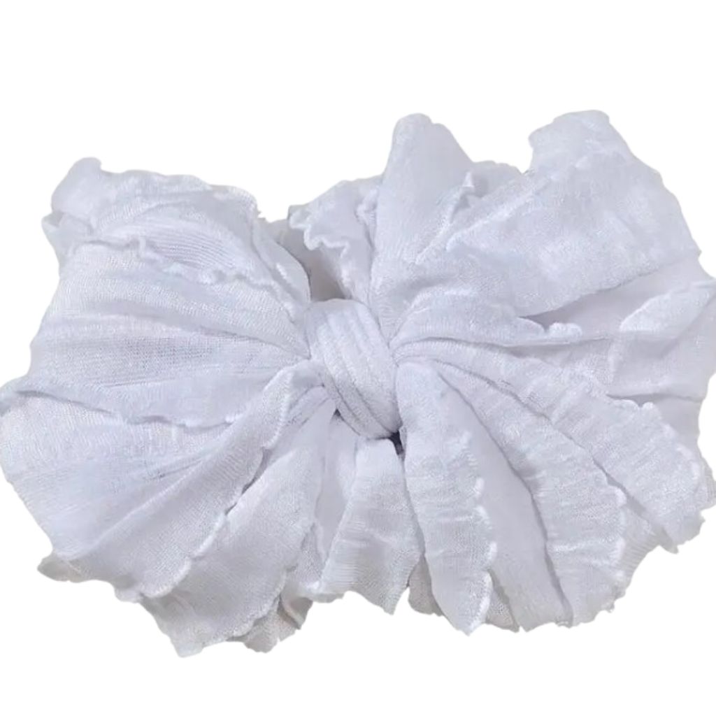 White Ruffled Headband