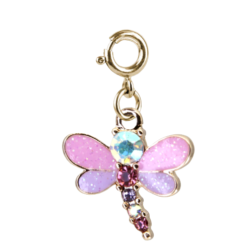 Gold Glitter Dragonfly Charm