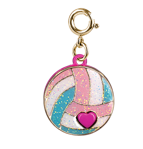 Gold Glitter Volleyball Charm