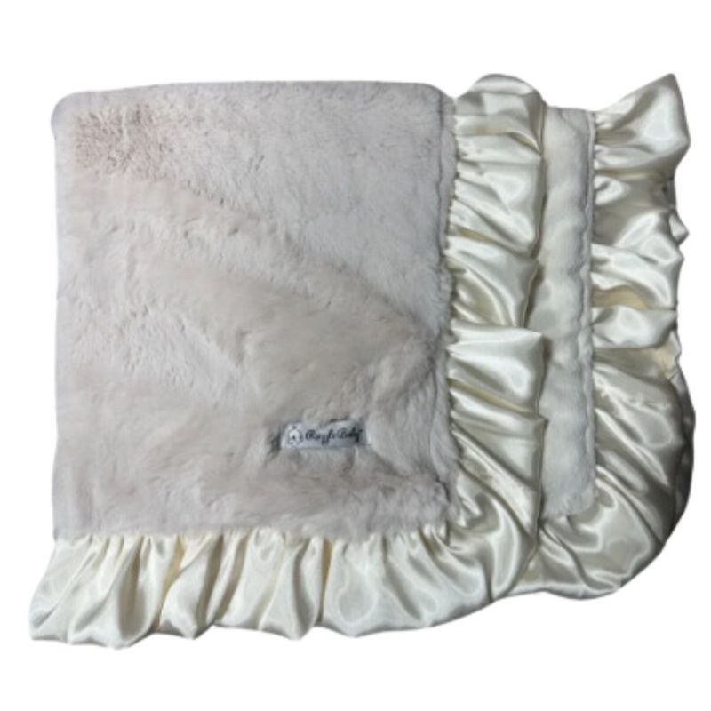 Neutral &amp; Champagne Double Plush Blanket