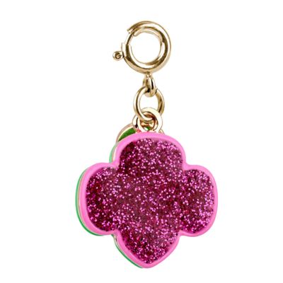 Gold Girl Scout Glitter Trefoil Charm