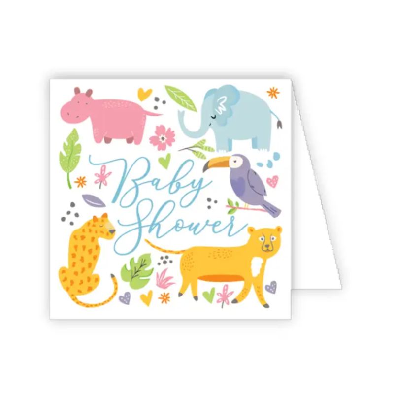 Baby Shower Whimsical Jungle Animals Card