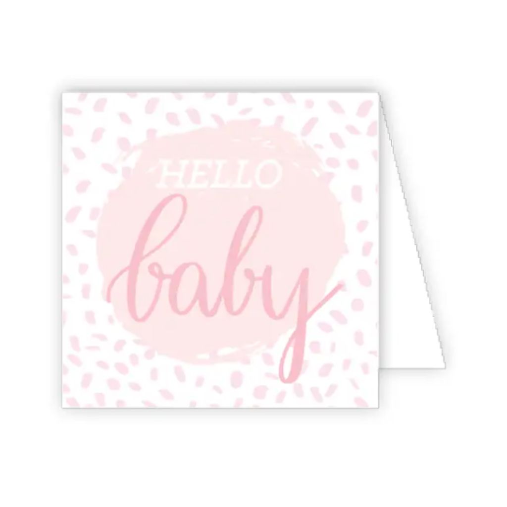 Hello Baby Pink Confetti Card